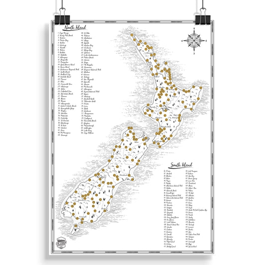 NZ Scratch Map - The Classic