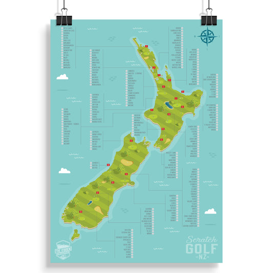NZ Scratch Map V2 - Golf